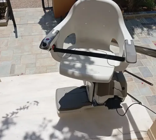 Outdoor Straight Stairlift Installation in Porto Rafti | Access Engineering